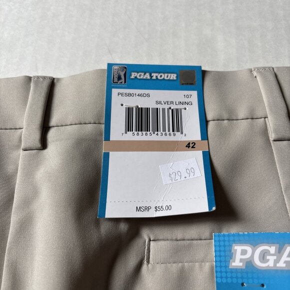 PGA tour shorts Beige Size 42 NWT UPF 50 - Picture 2 of 8